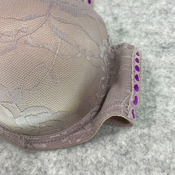 Isaac Mizrahi Purple Gray Lace Push Up Bra Womens Size 36D - Picture 2 of 9
